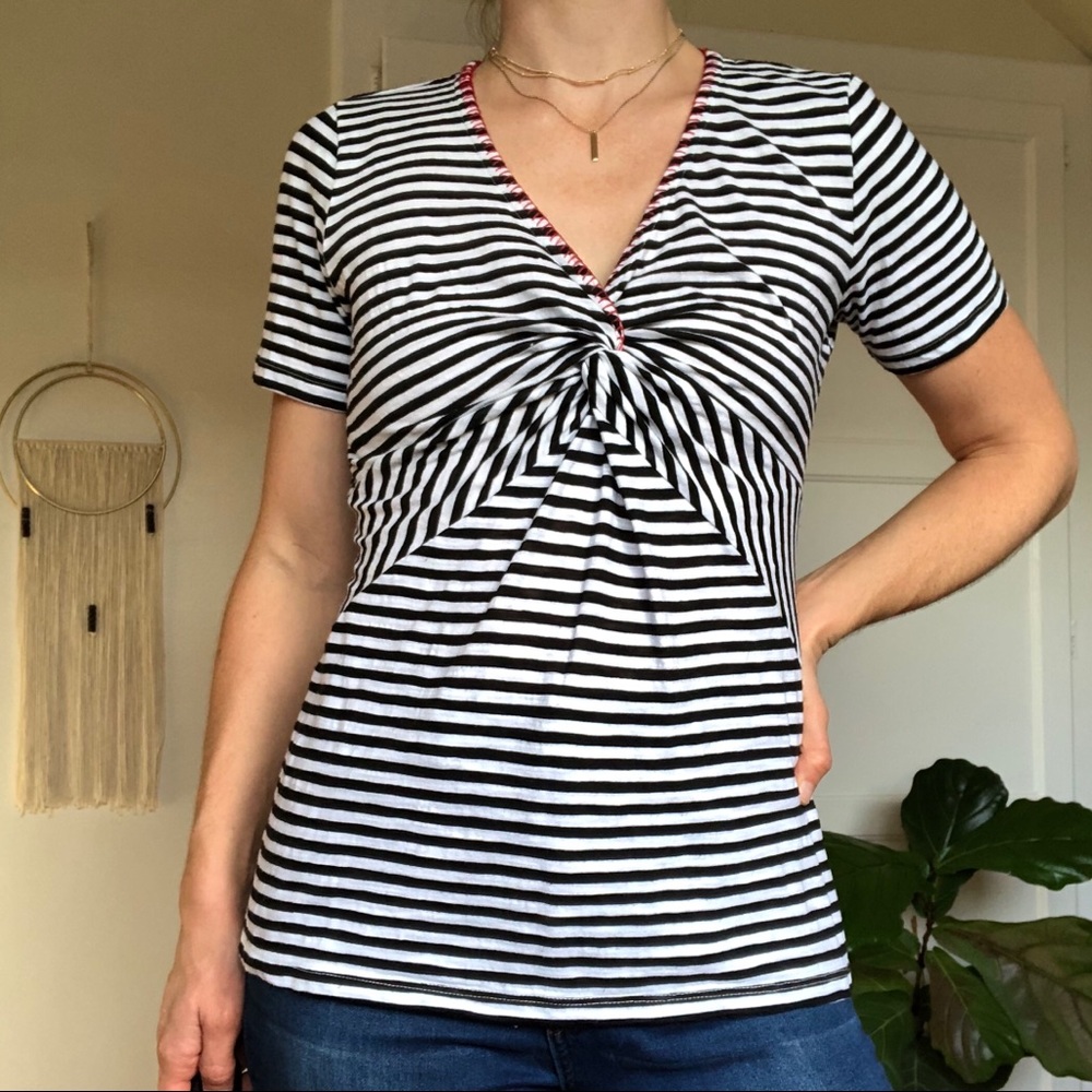 ⭐️2/$20 Anthropologie ETT/twa Striped V Neck Top